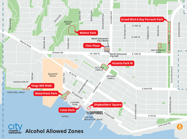 North Vancouver Alcohol Allowed Zones by City of North Vancouver