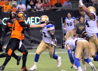 CFL今季ハブシティはウィニペグ Winnipeg Bluebombers at BC Place, Vancouver, BC; Photo © the Vancouver Shinpo