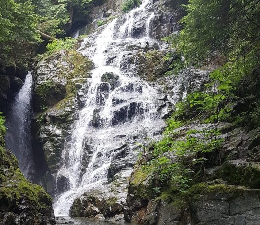 ノースバンクーバーのパワースポットで癒される 水音が涼し気なノースバンクーバーのKennedy Falls Photo by Keiko Nishikawa