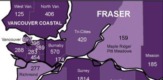 BCCDCが地域別新型コロナ感染者累計を発表 メトロバンクーバーでの地域別累計感染者数 Photo B.C. Centre for Disease Control geographic distribution of COVID-19 cases in Greater Vancouver from January to September