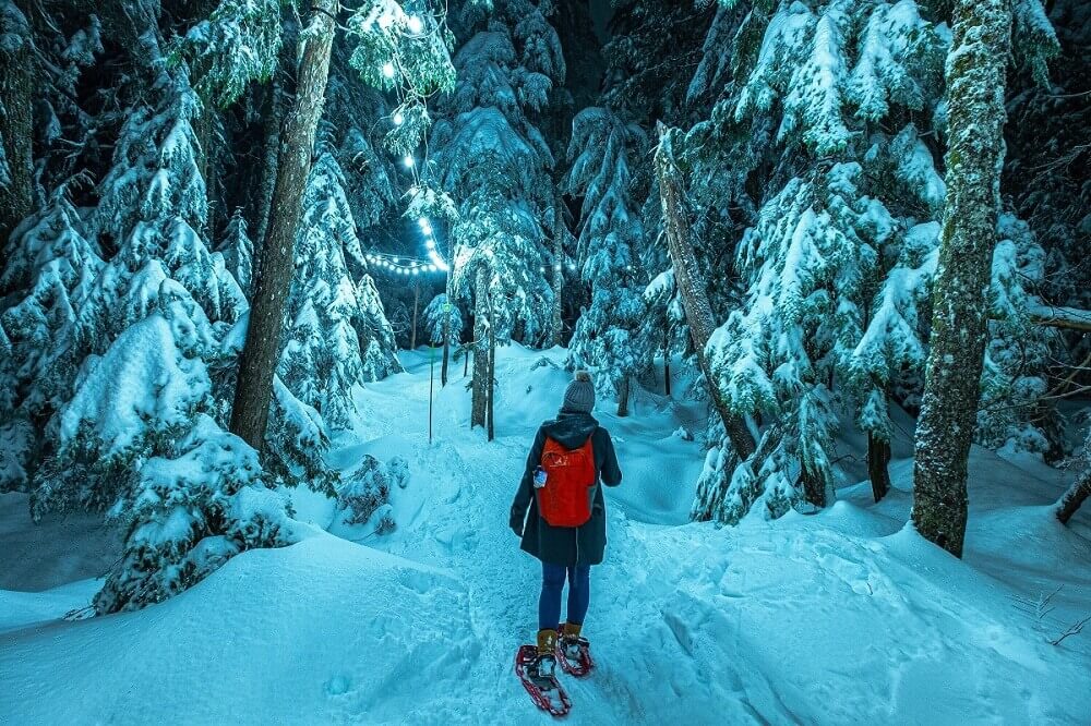 スノーシューも楽しめる。撮影:Dennis Cheung　Photo © Cypress Mountain