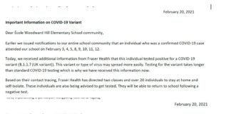 サレーの学校で英国変異株感染を確認 サレー学校区の教育長、Jordan Tinney氏のツィッターより