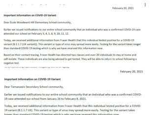 サレーの学校で英国変異株感染を確認 サレー学校区の教育長、Jordan Tinney氏のツィッターより