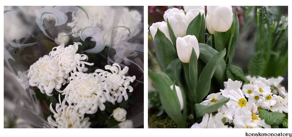 白い花、どの花もきれいです。© コナともこ