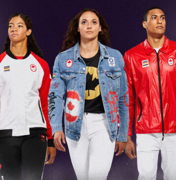 東京五輪、カナダでも全試合観戦できる! オンラインで五輪観戦! 東京五輪2020チームカナダ公式ユニフォーム。左から:Sarah Douglas (セーリング) 表彰式用、Kylie Masse (水泳) 閉会式用、Pierce Lepage (陸上) 開会式用。 Photo: Team Canada, Photo courtesy of Canadian Olympic Committee