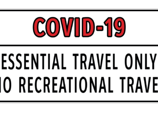 BC州政府、移動規制を即日実施へ、違反者には罰金も BC州が保健区域境界や州境に設置する看板。From BC government website