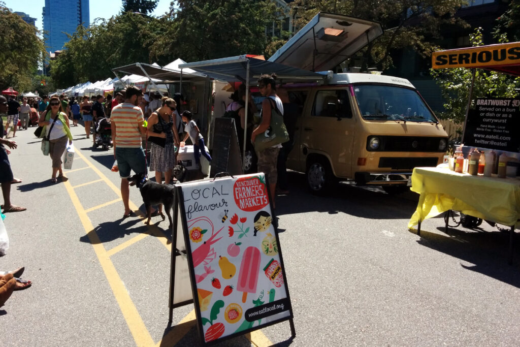 Farmers Market down town Vancouver, B.C. Photo by Pacific Walkers