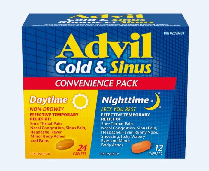 リコールになったAdvilの風邪薬。Photo courtesy of Health Canada