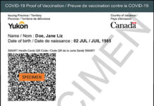 カナダで全国共通のワクチンパスポート導入へ 全国版ワクチンパスポートの見本。Photo courtesy of Government of Canada