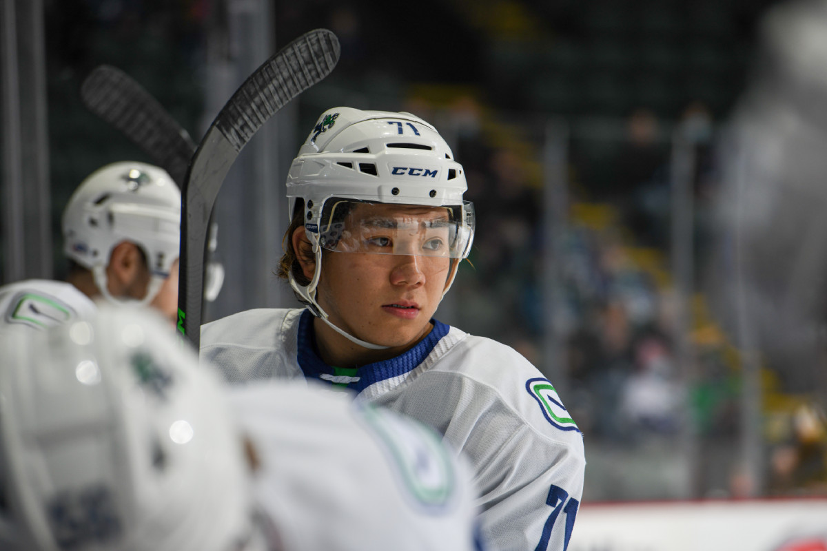 「たくさんの人が見たいと思うようなプレーを」AHLアボツフォード・カナックス 平野裕志朗選手インタビュー Hirano of Abbotsford Canucks; Photo provided by Abbotsford Canucks