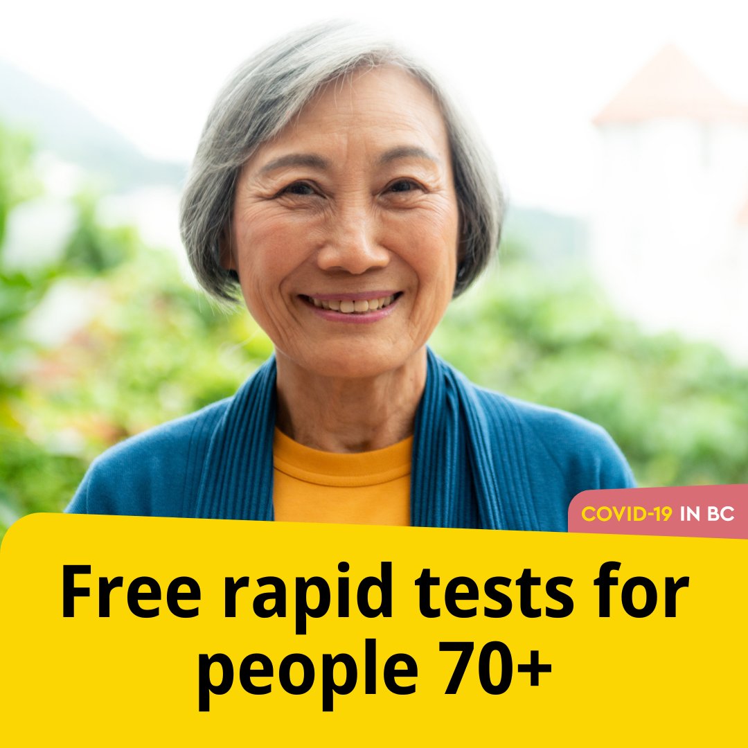 BC州が70歳以上にラピッドテストを無料提供 70歳以上のシニアにラピッドテストを無料で提供する。Photo courtesy of Province of British Columbia