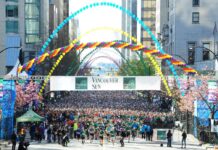 今年は復活! リアルなマラソン大会 バンクーバーの春の風物詩でもあるサンラン。Photo courtesy of The Vancouver Sun Run