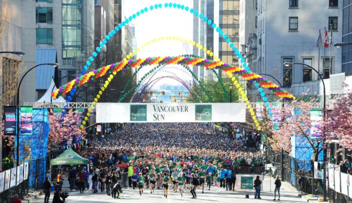 バンクーバーの春の風物詩でもあるサンラン。Photo courtesy of The Vancouver Sun Run