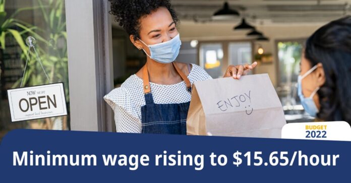 Minimum wage increases tied to inflation support workers, families. Photo courtesy of Province of British Columbia