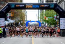 待ちわびた約2万人が参加! 3年ぶりのリアルイベントのサンラン 2022年サンランのスタート。Photo by Rob Shaer/Vancouver Sun Run
