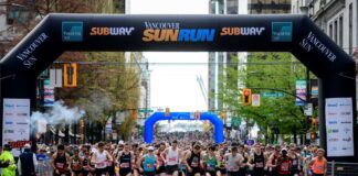 待ちわびた約2万人が参加! 3年ぶりのリアルイベントのサンラン 2022年サンランのスタート。Photo by Rob Shaer/Vancouver Sun Run
