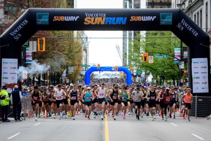 2022年サンランのスタート。Photo by Rob Shaer/Vancouver Sun Run