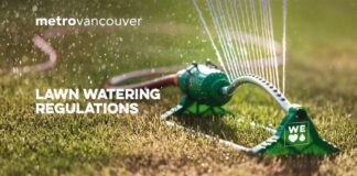 5月1日からメトロバンクーバーで芝生への水撒き制限始まる 芝生の水まき規制が5月1日から始まる。Photo from Metro Vancouver Facebook