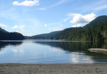 バンツェンレイクが駐車場予約制度を導入 バンツェンレイク。Photo from BC Hydro Website