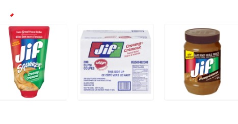 Jiffのピーナッツバターがリコールに。Photo from Canadian Food Inspection Agency Website