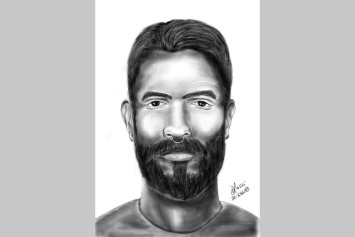 アボツフォード警察が公開した容疑者の男の似顔絵。