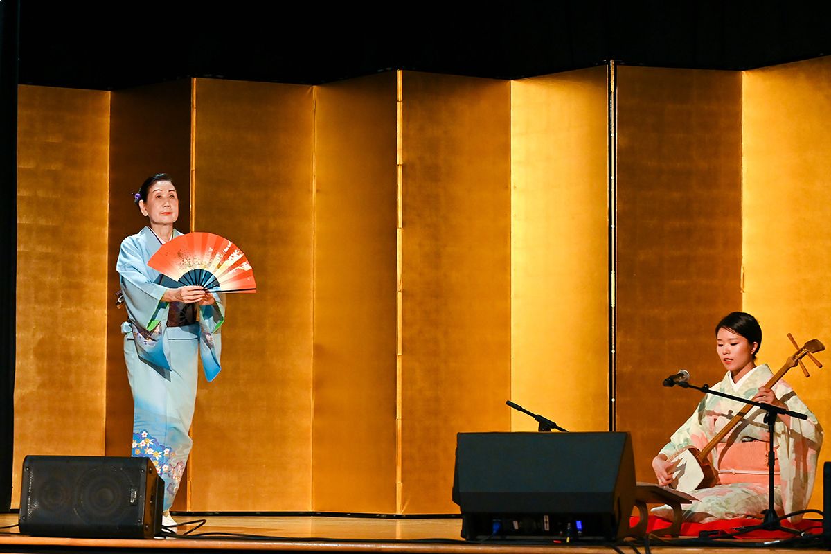 日本舞踊と三味線のコラボ（彩月会）。2022年9月4日、日系文化センター・博物館。Photo by Koichi Saito