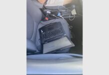 携帯電話3台にコンピュータ、散漫運転のドライバーが警察に捕まる VPD Traffic Section Twitterより