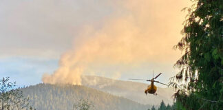 ウエストバンクーバーで山火事発生、大気汚染にも影響 ウエストバンクーバーで発生した山火事。Photo from West Vancouver Fire and Rescue Twitter
