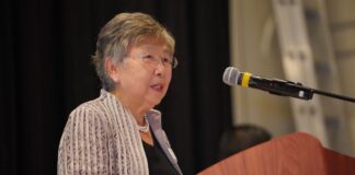 Ms. Ruth Midori Coles is awarded the Order of the Rising Sun, Gold and Silver Rays Ms. Ruth Midori Coles, President of Nikkei Seniors Health Care & Housing Society, at Robert Nimi Nikkei Home 20th Anniversary Luncheon on September 17, 2022. Photo ©2022 Nikkei Place Foundation, by Manto Artworks