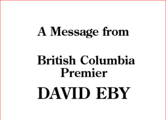 BC州デイビッド・イービー州首相より新年のごあいさつ