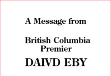 A Message from Premier of British Columbia David Eby