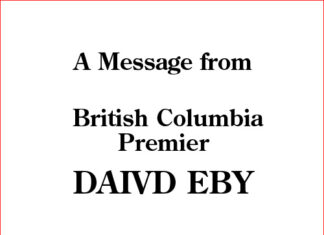 A Message from Premier of British Columbia David Eby