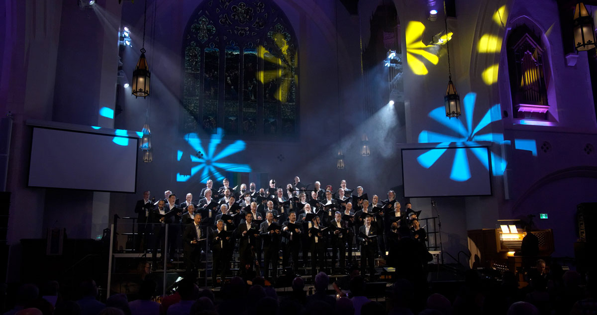 Chor Leoni singing at PopCappella II at St. Andrew's-Wesley United Church; Photo provided by Chor Leoni/Photo credit Phil Jack