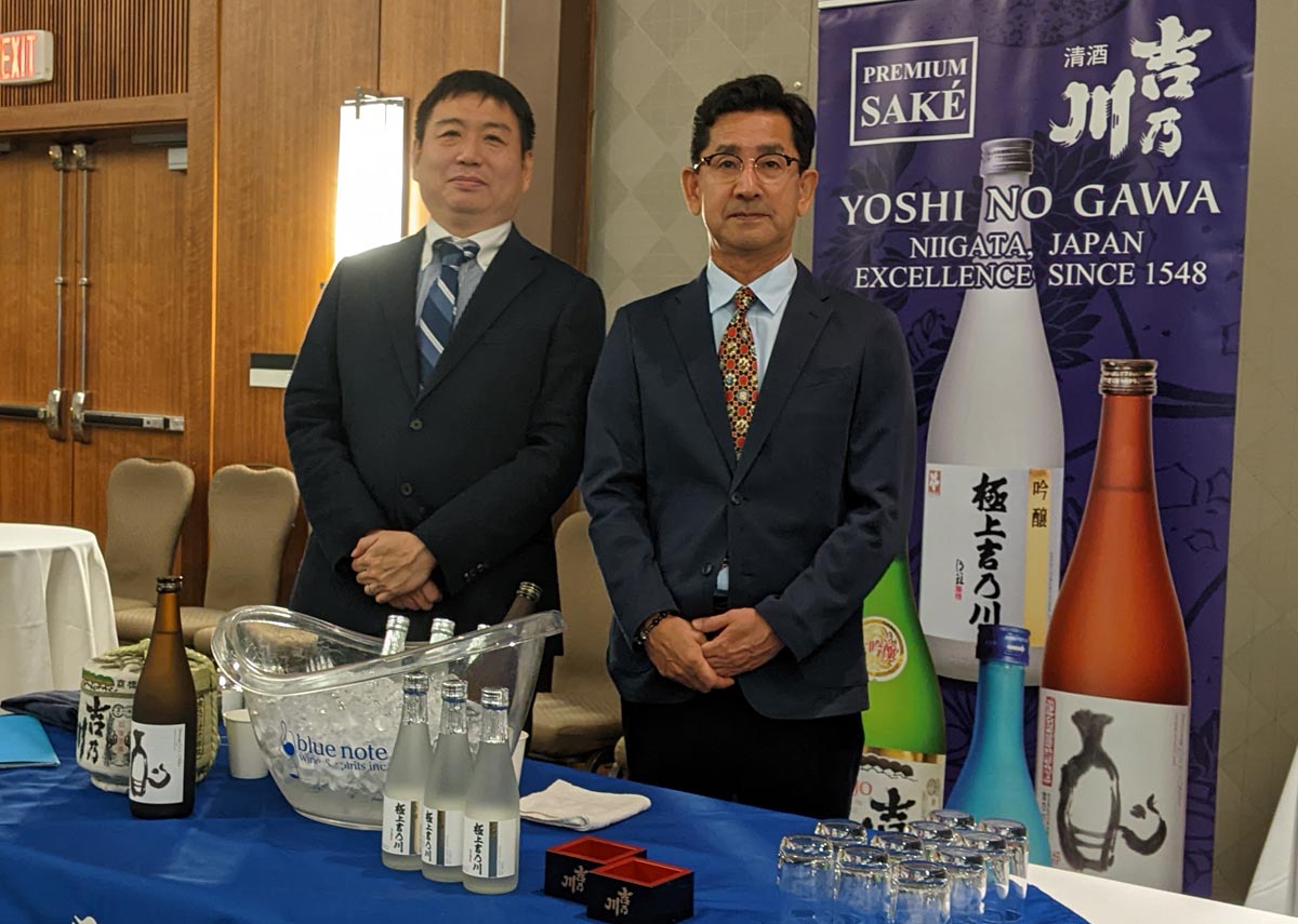 吉野川・日本酒ブース。2023年2月6日、バンクーバー市。Photo by Japan Canada Today