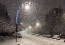 メトロバンクーバー、大雪に見舞われる 2月25日深夜近くにバンクーバーで雪が降り続く。2023年2月25日、メトロバンクーバー。Photo by Japan Canada Today