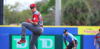 WBCカナダ代表・元巨人スコット・マシソン投手インタビュー「日本代表と対戦できたらうれしい」 WBC(2017)で登板したカナダ代表スコット・マシソン投手。Photo provided by Baseball Canada