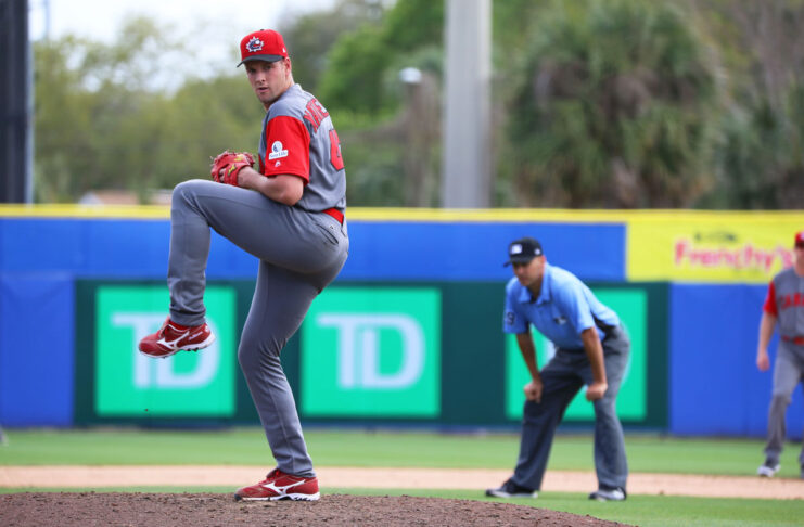 WBCカナダ代表・元巨人スコット・マシソン投手インタビュー「日本代表と対戦できたらうれしい」 WBC(2017)で登板したカナダ代表スコット・マシソン投手。Photo provided by Baseball Canada