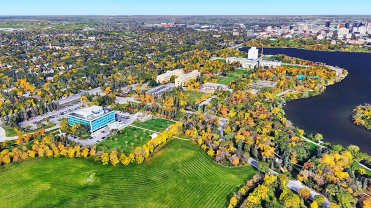 Ariel shot of our Wascana Park, North America’s largest urban park. Photo provided by the City of Regina