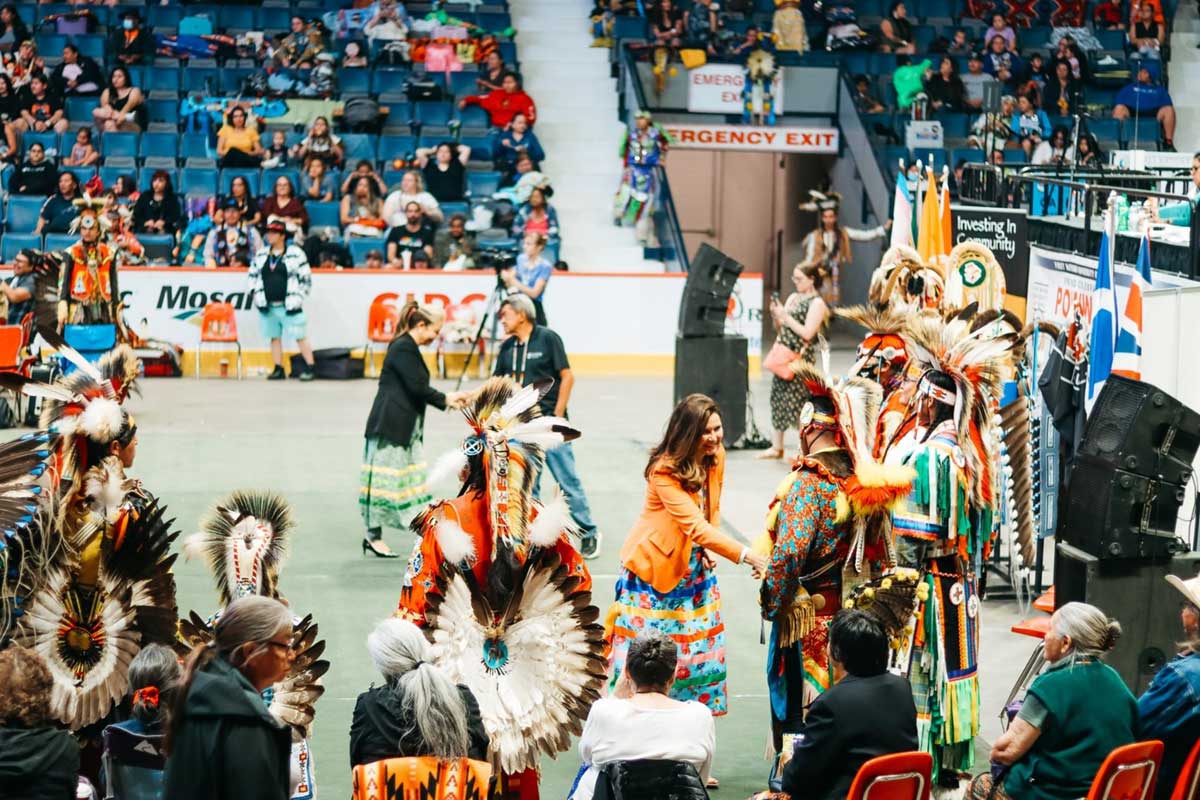 Mayor Masters at the First Nations University of Canada’s 2022 Spring Celebration Powwow. Photo provided by the City of Regina