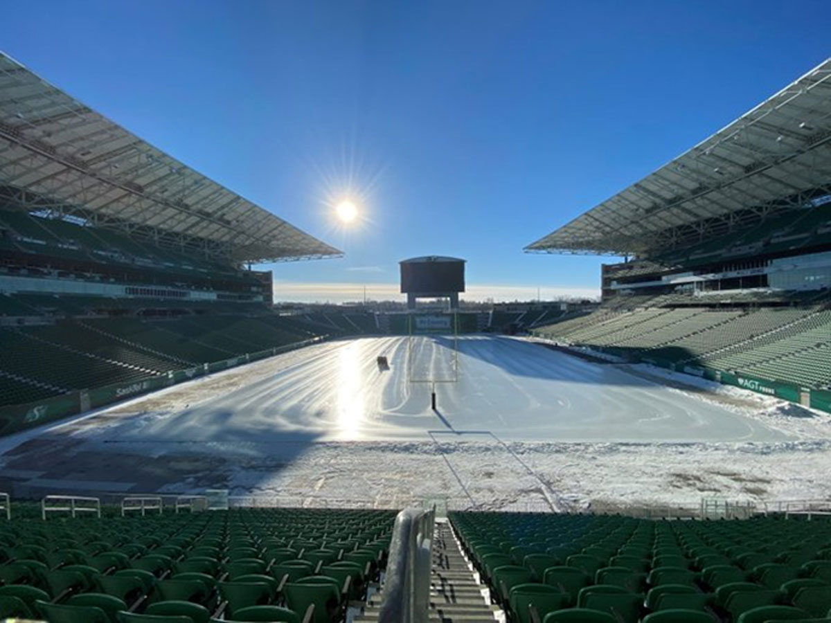 Iceville. We turned Mosaic Stadium into a massive skating rink for our residents to enjoy. Photo provided by the City of Regina