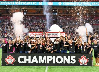 最後はGK高丘の好守で優勝をがっちり!ホワイトキャップスがカナダチャンピオンに! バンクーバー・ホワイトキャップス、Canadian Championship優勝!2023年6月7日、BCプレース。Photo by Koichi Saito