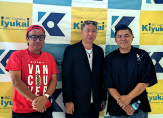 企友会BBQパーティ開催、35周年記念トークショーにバンクーバーを代表する起業家3人が参加 左から、田村さん、遠竹さん、菅さん。2023年7月22日、日系文化センター・博物館。Photo by Japan Canada Today