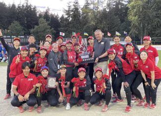 ソフトボール女子日本代表、カナダカップ優勝!! 2023年カナダカップ完全優勝を果たした日本代表。2023年7月16日、サレー市ソフトボール・シティ。