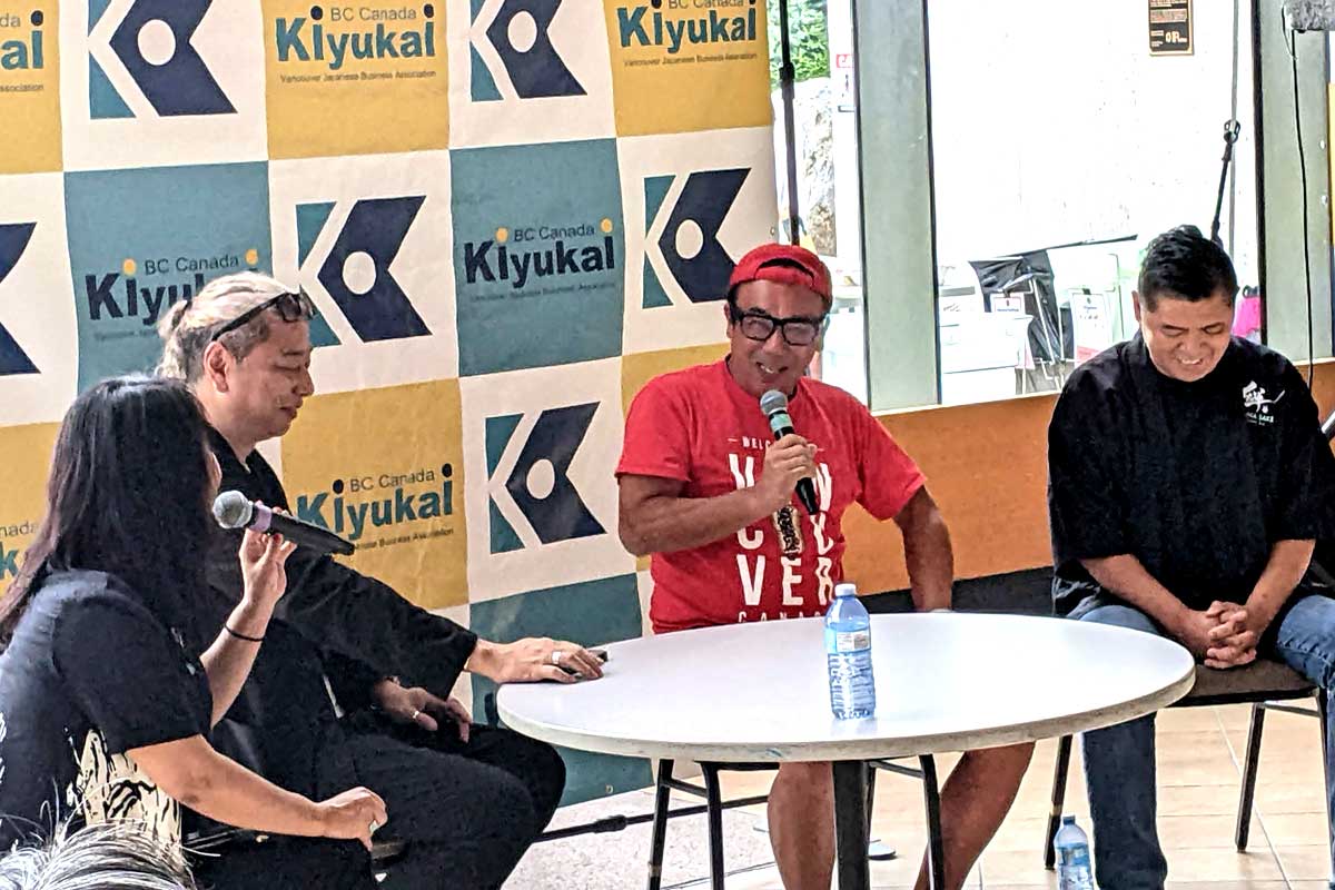 起業家3人によるトークショー。左から、遠竹さん、田村さん、菅さん。2023年7月22日、日系文化センター・博物館。Photo by Japan Canada Today
