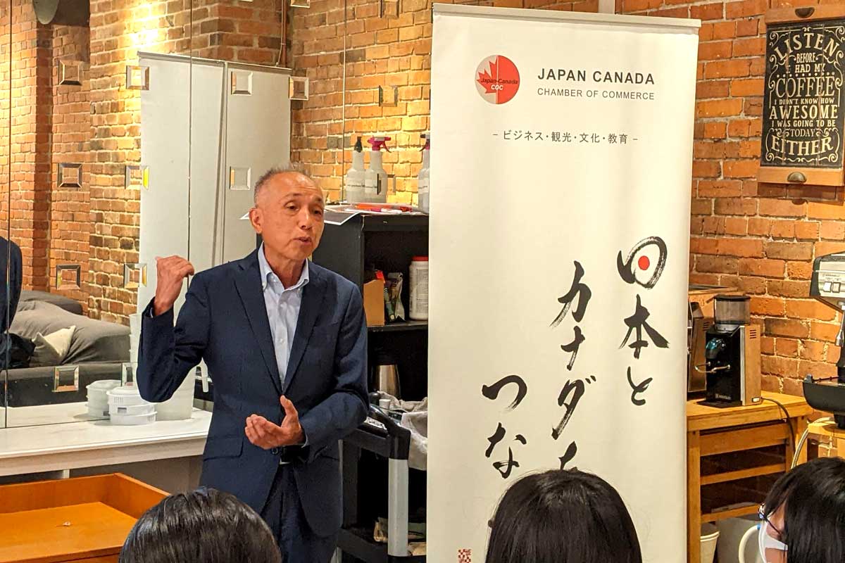 JC-COC高橋会長があいさつ。2023年8月18日、バンクーバー市。Photo by Japan Canada Today