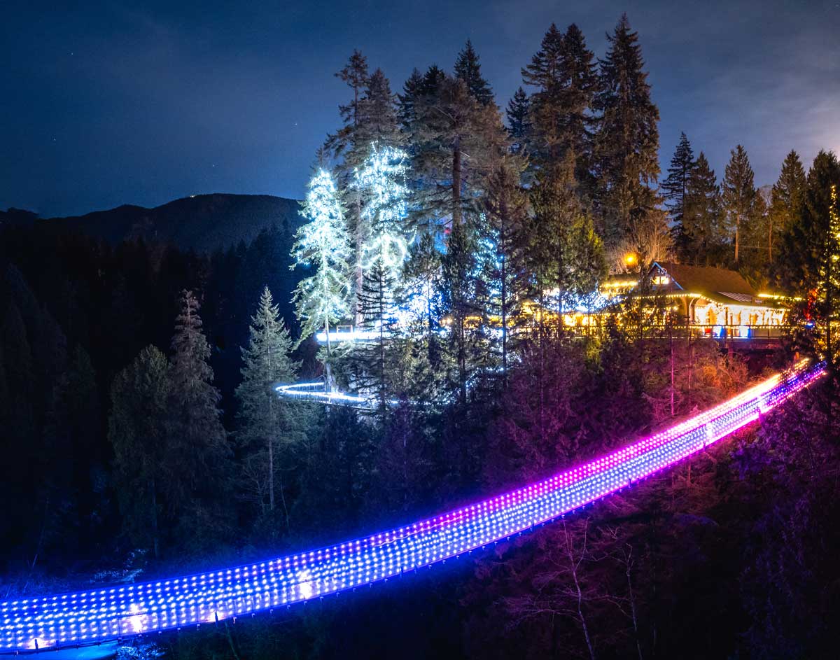 Canyon Lights at Capilano Suspension Bridge Park; Photo courtesy of Capilano Suspension Bridge Park