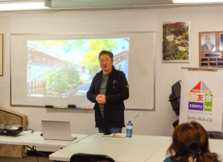 建友会、第11回年次総会開催 再任が決まった松原会長。2023年11月9日、バンクーバー市。写真提供:建友会