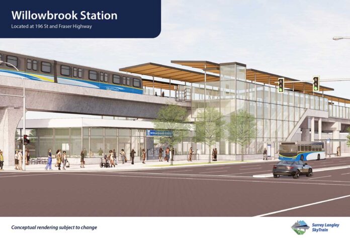 Willowbrook Station - Surrey Langley SkyTrain Project : Located at 196 St and Fraser Highway. Image by B.C. Ministry of Transportation and Ingrastructure Flickr