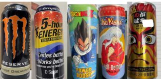 Red Bull、InuYasha、Dragonball Zも対象、高濃度カフェイン入りエナジードリンク45種リコール カナダ食品検査庁(CFIA)がウェブサイトで発表したリコール対象ドリンクの一部。Photo from CFIA
