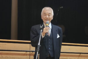 新年会であいさつする久保克己会長。2024年1月11日、日系文化センター・博物館。Photo by 古川紋/Japan Canada Today